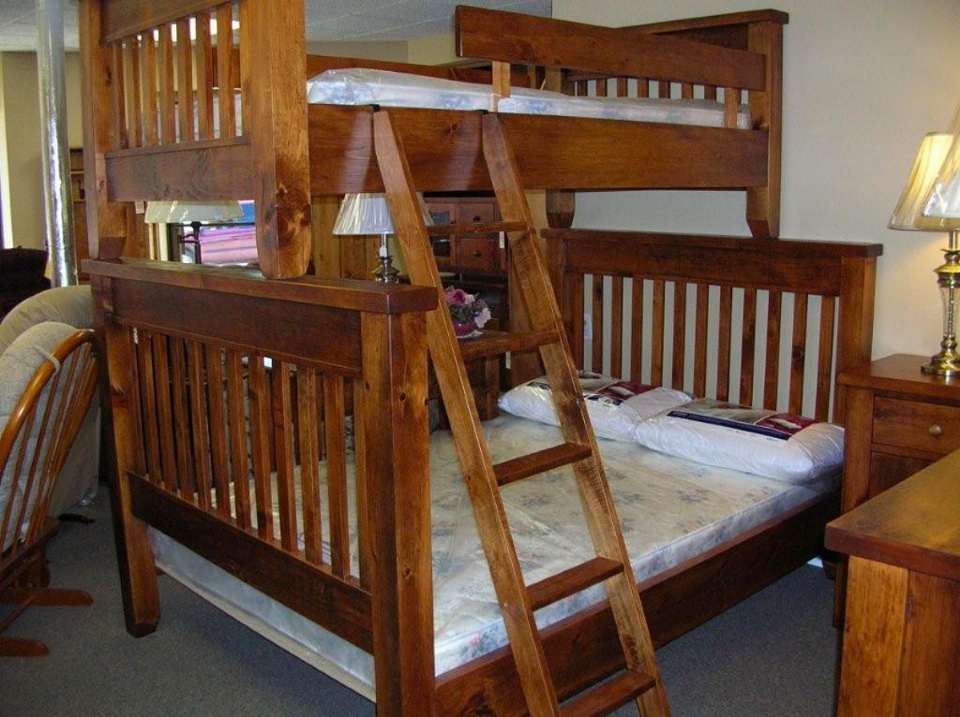 Rough Sawn Single over Double Pine Bunk Bed
