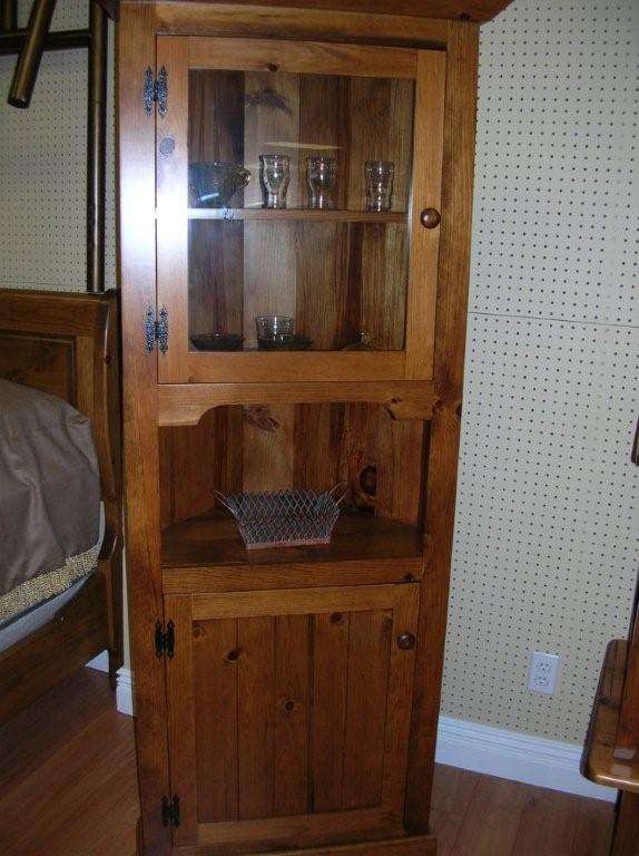 Rustic Pine Mini Corner Cabinet