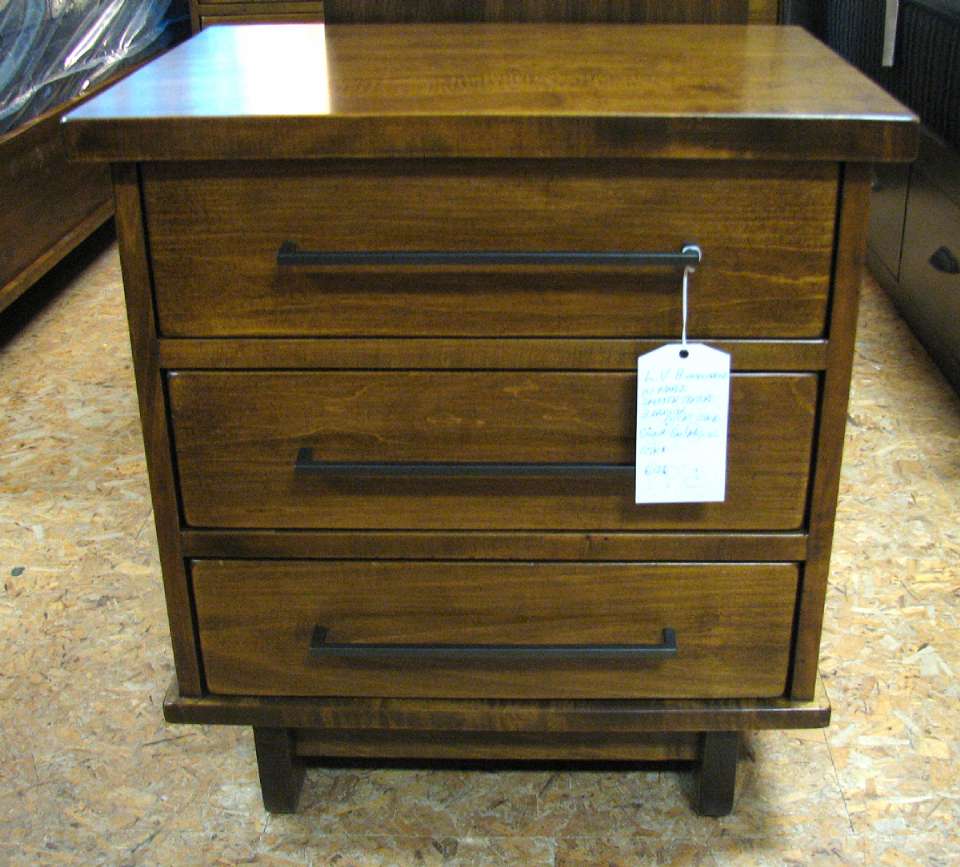 Wormy Maple Smooth Finish Epic 3 Drawer Night Stand